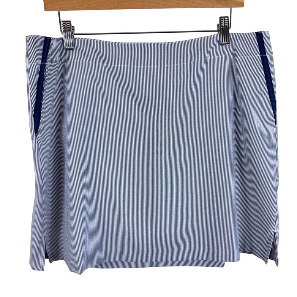 Lady Hagen Essentials Gray White Striped Golf Skort‎ Womens Size 14 NWT